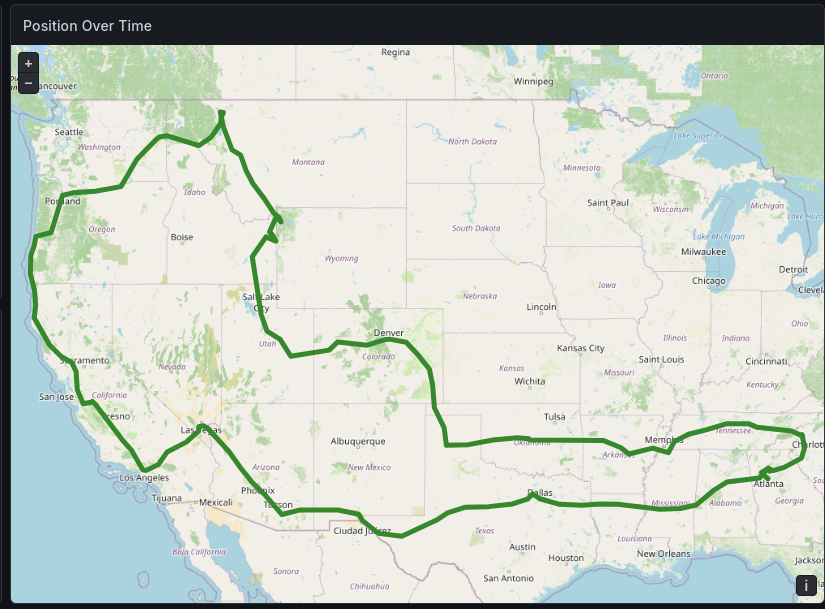 Map showing the path of the streamers
